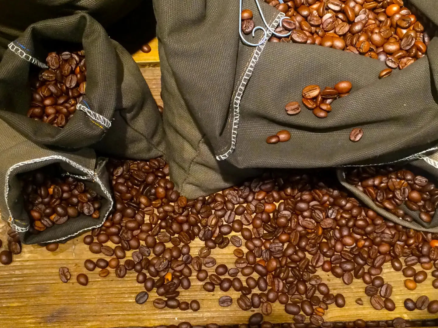 freshly roasted coffee beans